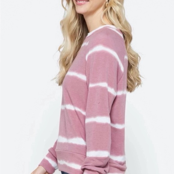 Kaleigh Marley Women’s Raglan Tie Dye Crew Neck‎ Sweatshirt Size L Pink … - Picture 9 of 9